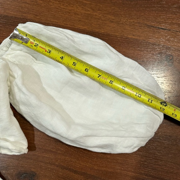 Zara Puff sleeves Tie Linen Top White color Sz XS - Picture 9 of 11